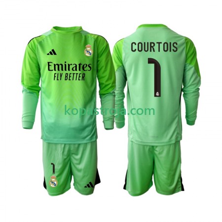 Billiga Fotbollströjor Real Madrid Thibaut Courtois 1 Barn Borta tröja 2025/26 Långärmad